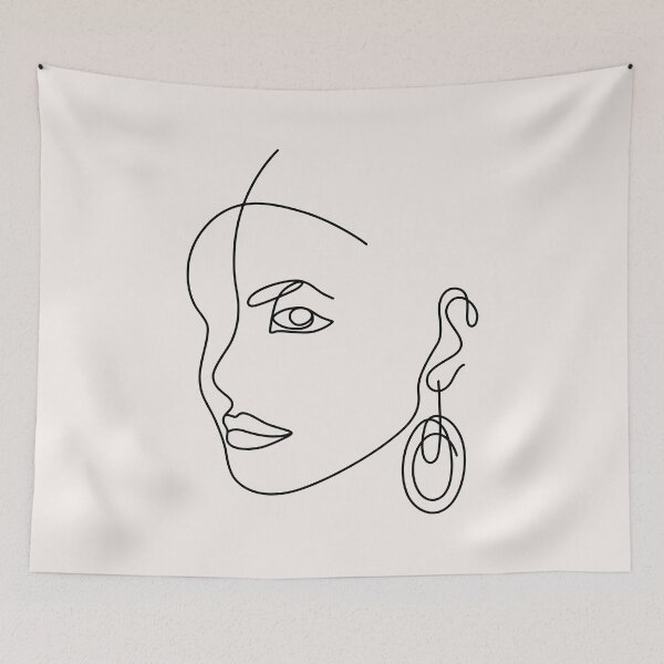 Item preview, One Line Woman Portrait Drawing designed and sold by AgataCreate.