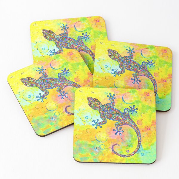 Item preview, Electric Groovy Gecko Psychedelic Paisley Lizard designed and sold by Rebecca Wang.