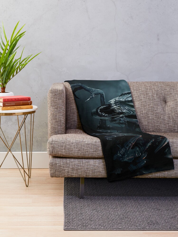 Alternate view of Alien 1979 Movie Art Throw Blanket