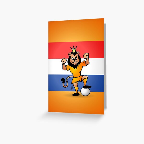 Orange lion soccer hero Greeting Card