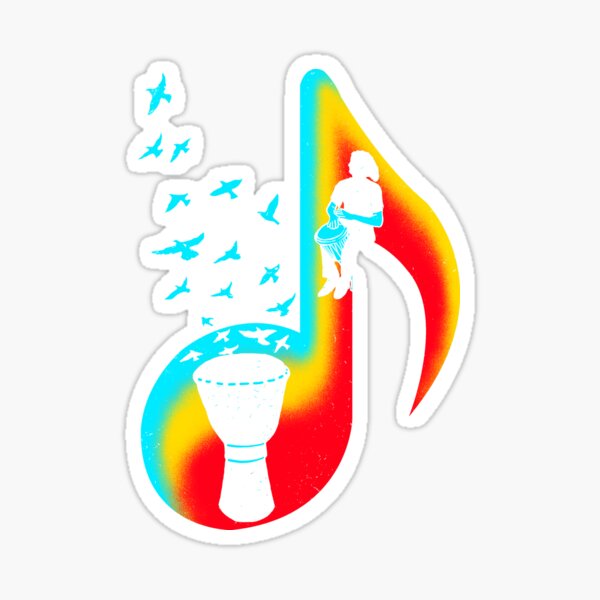 Music Djembe Player Sticker