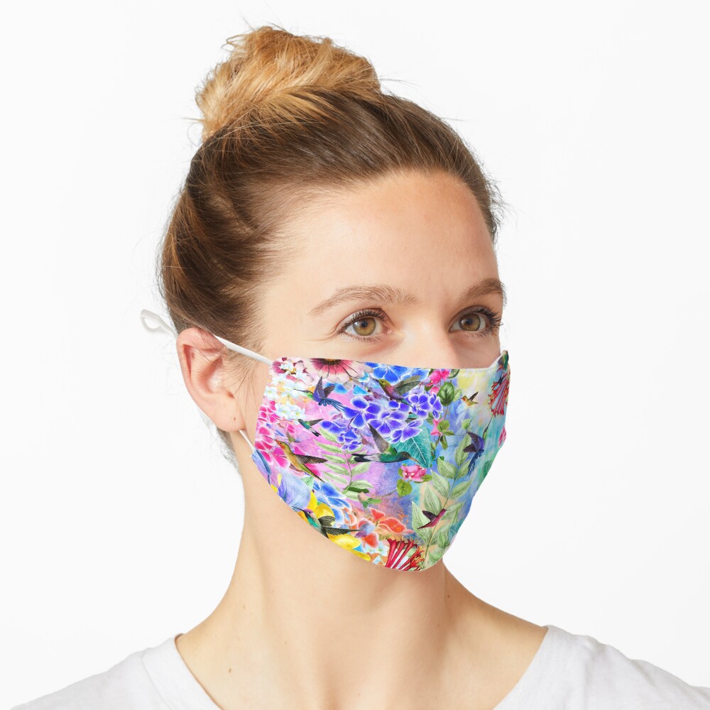 Humming Birds and Flowers Mask
