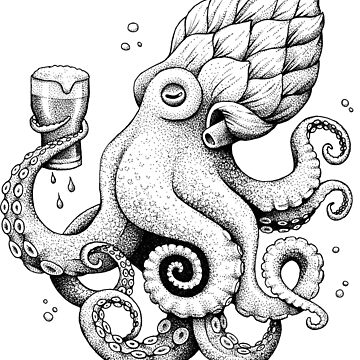 Artwork thumbnail, Hoptopus - The Beer Drinking Octopus by HabbyArt