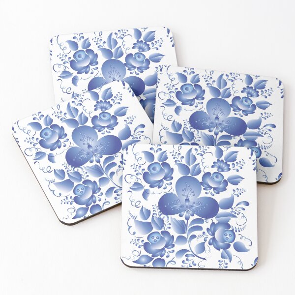 Item preview, Blue flowers pattern  designed and sold by Sebastian Art.