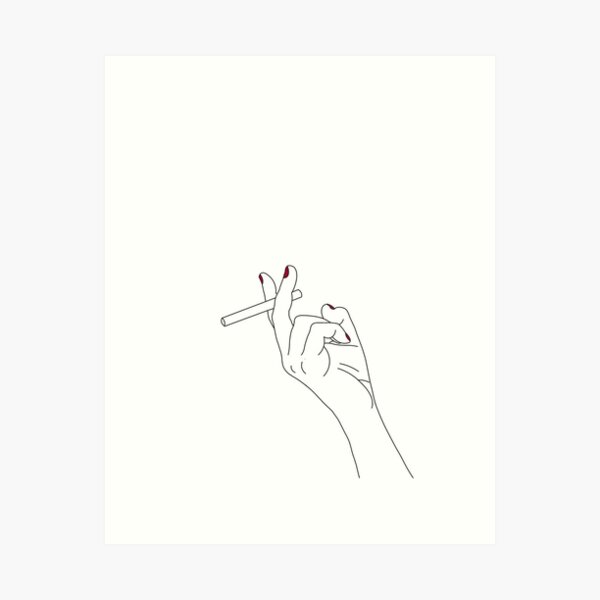 Cigarette Hand Painted Nails Art Print