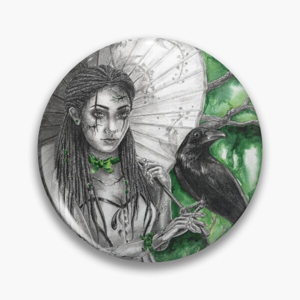 Item preview, Emerald May Birthstone Broken Doll Ethnic Girl Raven Parasol designed and sold by Deanna Davoli.