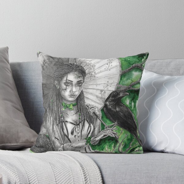 Item preview, Emerald May Birthstone Broken Doll Ethnic Girl Raven Parasol designed and sold by Deanna Davoli.