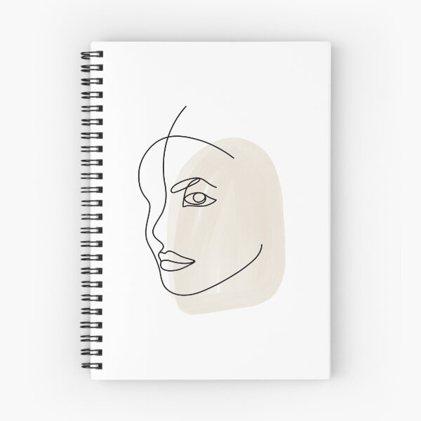 Aperçu de l'œuvre Portrait de femme une ligne dessin sur forme aquarelle créée et vendue par AgataCreate.