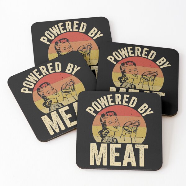 Item preview, Powered By Meat Vintage Carnivore Woman Meat Eater designed and sold by inkedtee.