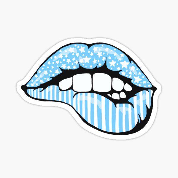 Blue Lips Sticker