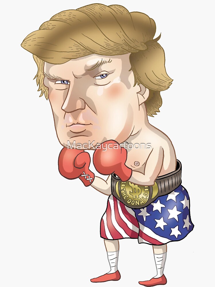 Thumbnail 3 of 3, Sticker, Donald Trump designed and sold by MacKaycartoons.
