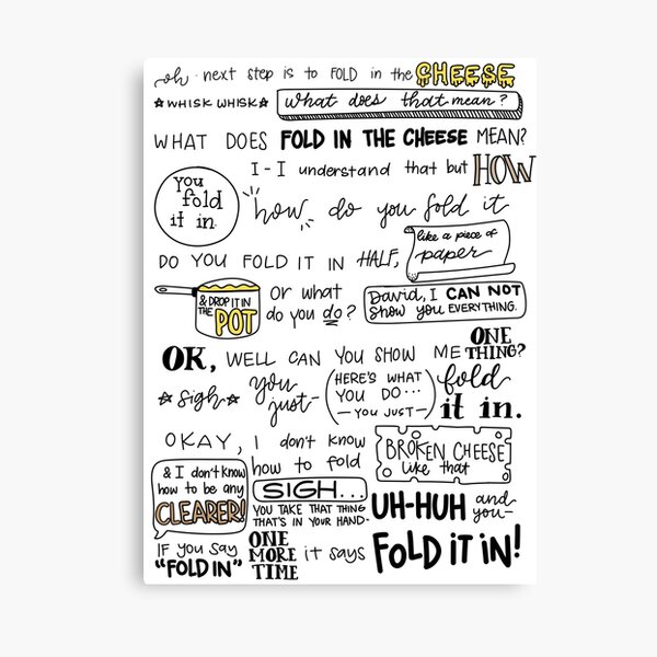 Fold in the Cheese Canvas Print