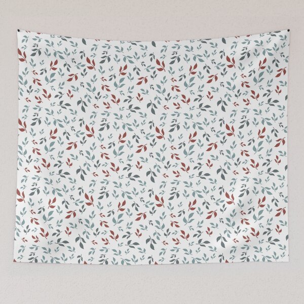 Item preview, Falling Leaves Brick Red and Blue designed and sold by paperweight-art.