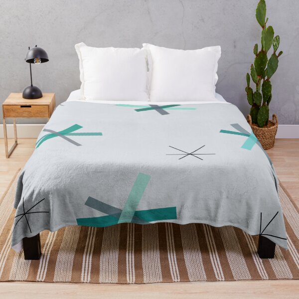 Item preview, Mid Century Modern Vintage Hopscotch Pattern Turquoise designed and sold by thepixelgarden.