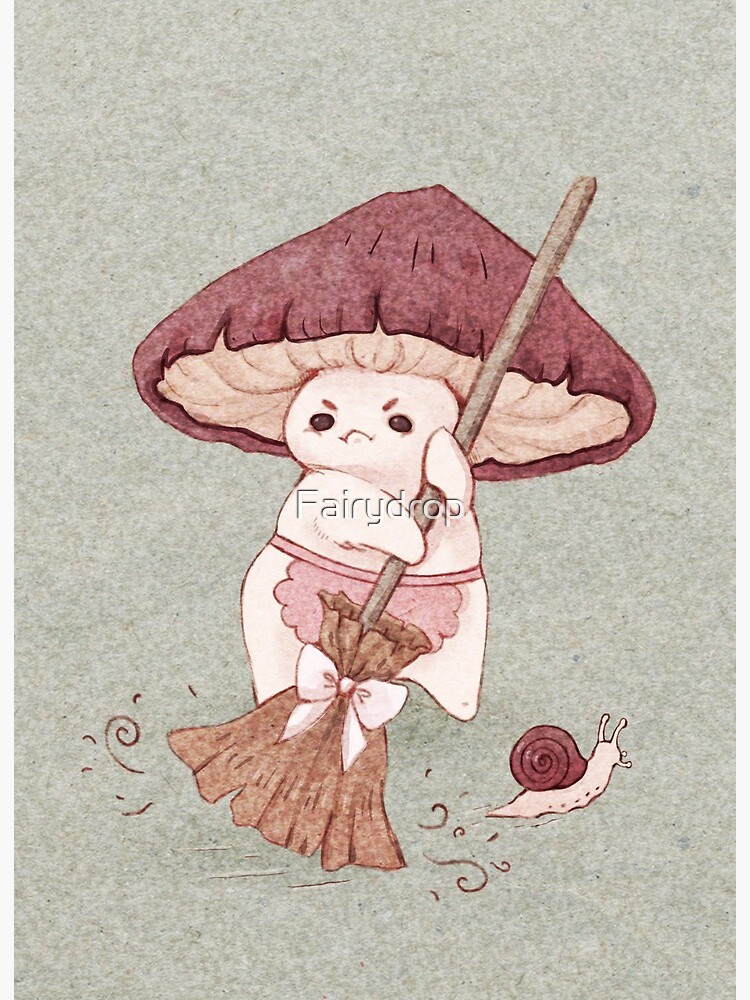 Thumbnail 2 of 2, Art Board Print, Angy mushroom does not like to clean designed and sold by Fairydrop.