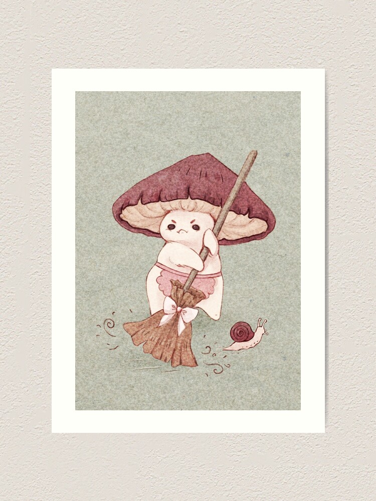 Alternate view of Angy mushroom does not like to clean Art Print