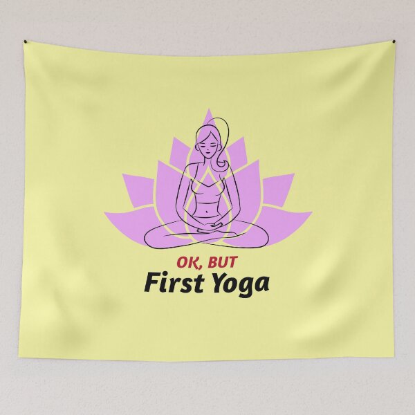 Item preview, Yoga First / Namaste / Yoga Design / Girl Doing Yoga / Meditation / Yoga Lover designed and sold by RedBoyShop.
