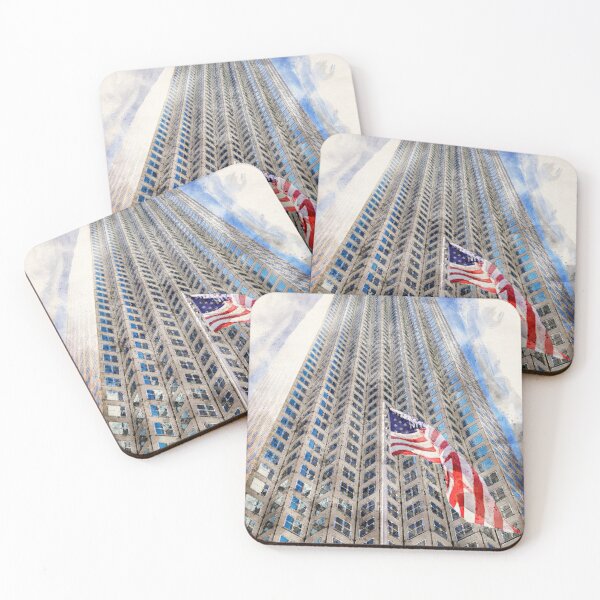 Item preview, United States Flag In Miami Downtown. Watercolor. designed and sold by lugamor.