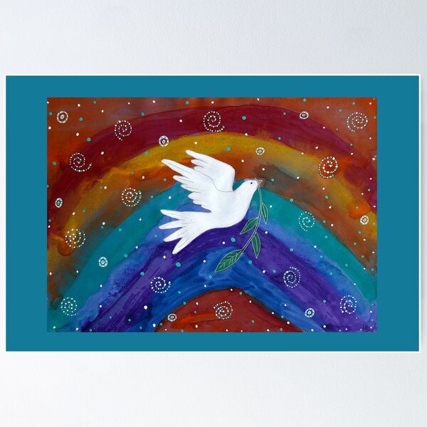 Item preview, Rainbow Peace Dove designed and sold by happyhArt.