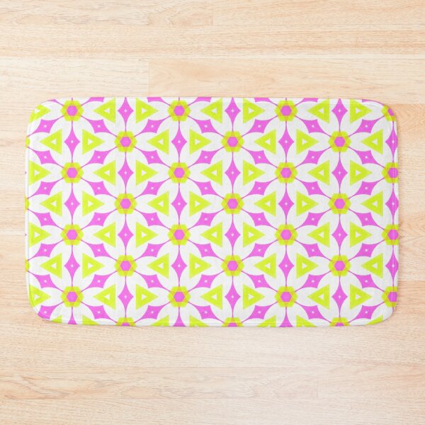 Item preview, Pink and chartreuse yellow geometric pattern designed and sold by LittleBettyMakes.