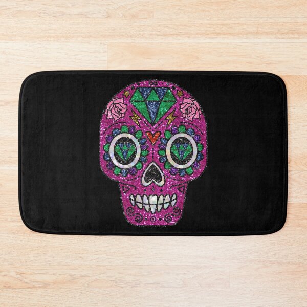 Item preview, pink glitter sugar skull designed and sold by Gossip Rag.