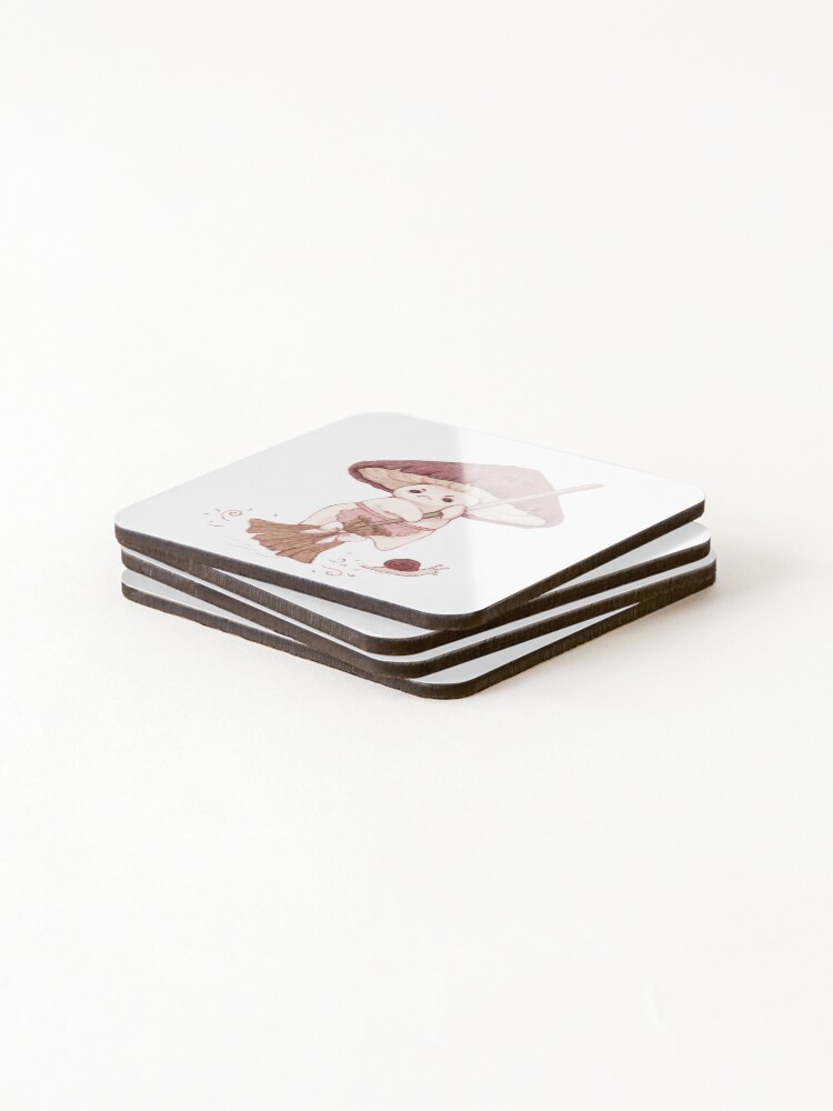 Alternate view of Angy mushroom does not like to clean Coasters (Set of 4)