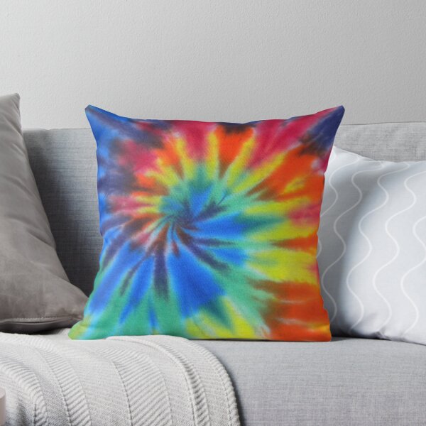 Colorful psychedelic tie dye Throw Pillow