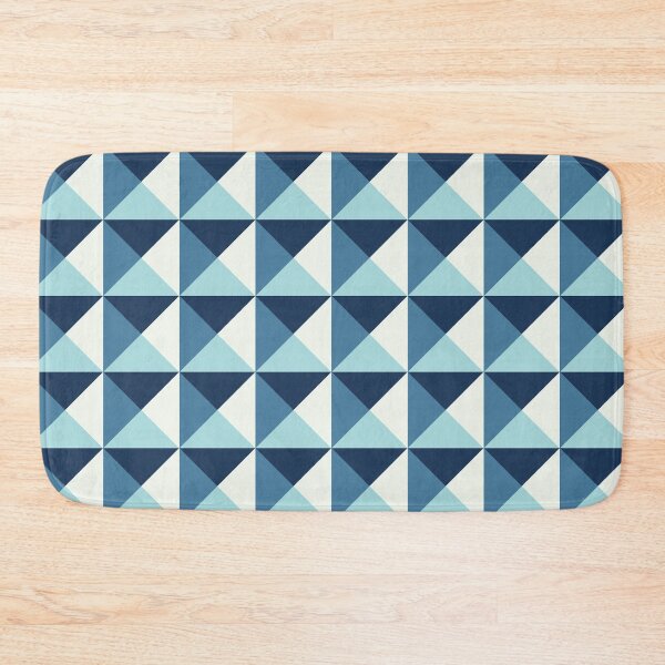 Item preview, Square Diagonals Triangle Pattern 002 - Cyan Navy Blue designed and sold by AmpersandCuster.