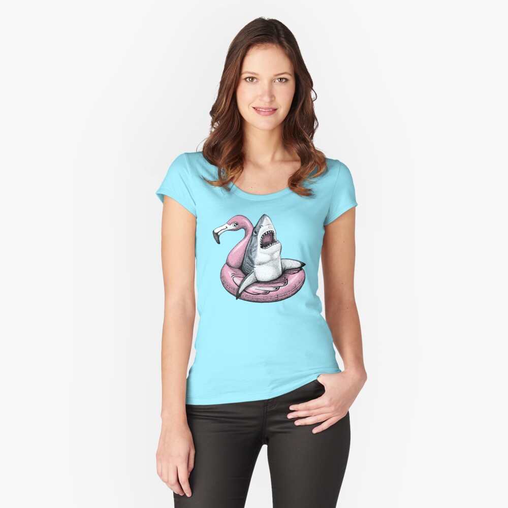 Vista previa del artículo con la obra «Camiseta entallada de cuello ancho», diseñado y vendido por HabbyArt.