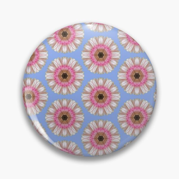 Item preview, Pink gerbera on blue designed and sold by LittleBettyMakes.