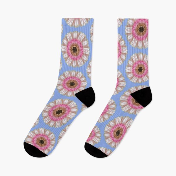 Item preview, Pink gerbera on blue designed and sold by LittleBettyMakes.