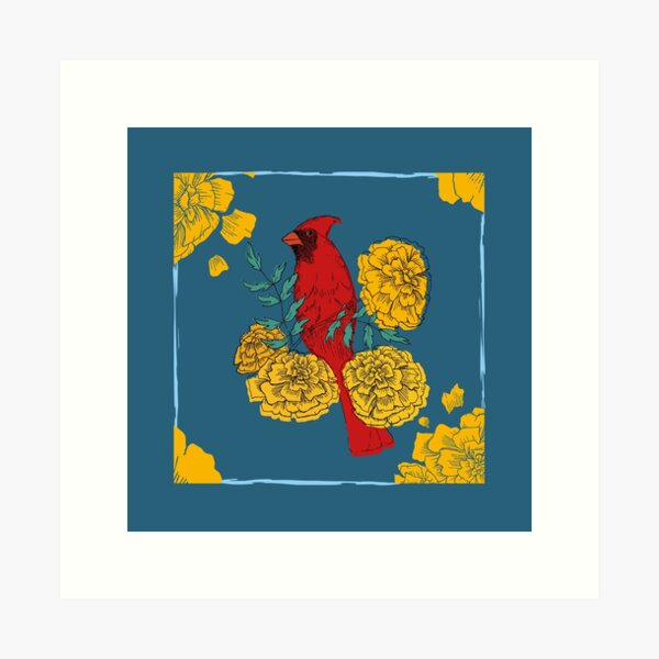 Backyard Wildlife Realistic Birds Cardinal Robin Blue Jay Cotton Fabric