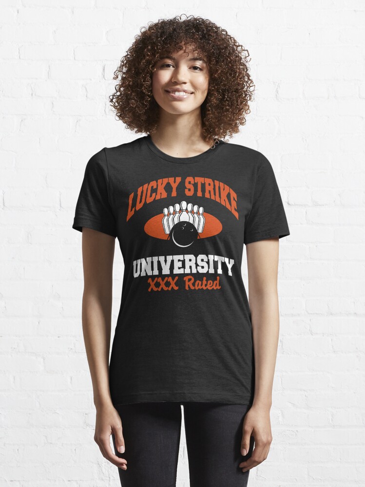 Alternate view of Lucky Strike University Bowling T-Shirt XXX Rated Essential T-Shirt