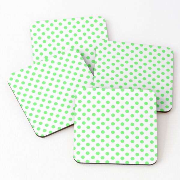 Item preview, White with Green Polka Dots designed and sold by TheFrostedDonut.
