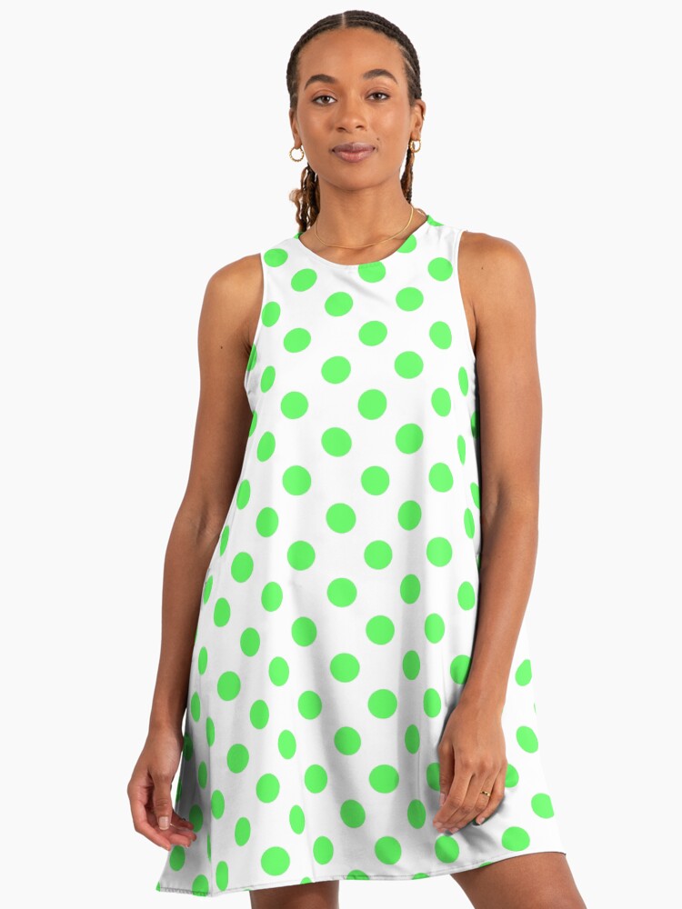 White with Green Polka Dots" A-Line Dress for Sale by TheFrostedDonut |  Redbubble