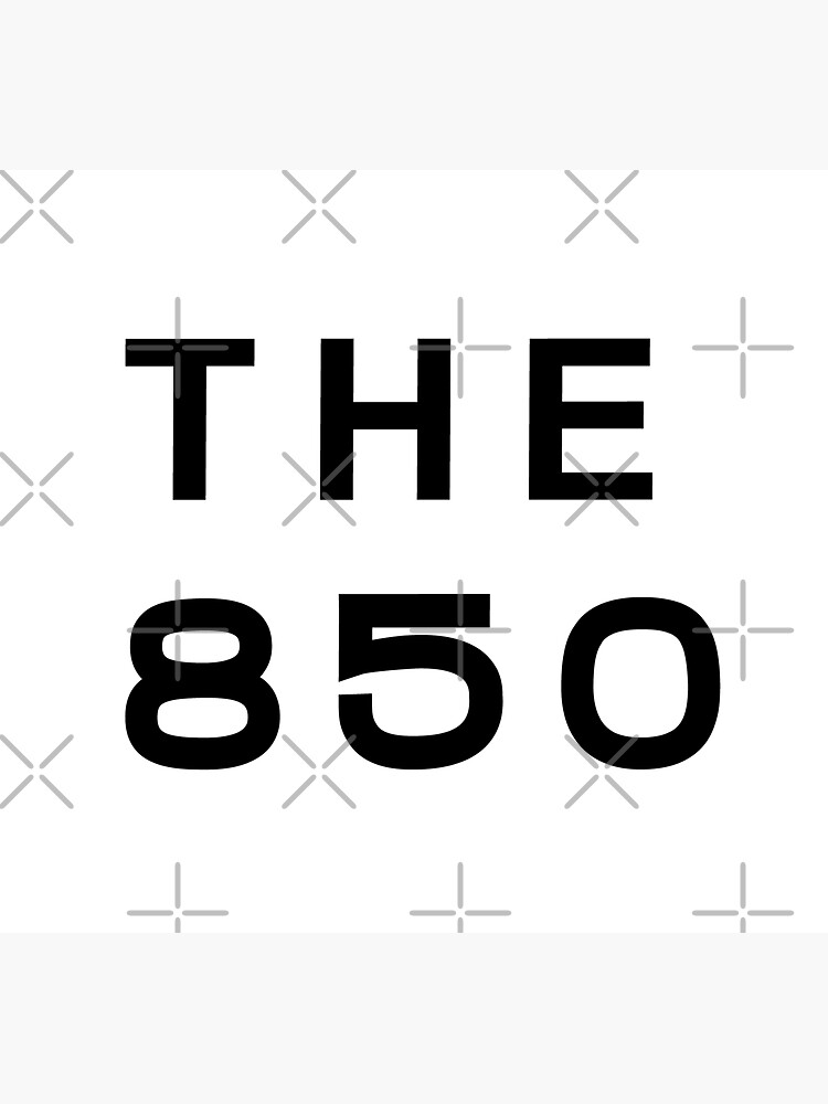 "850 Florida Panhandle Area Code Typography" Sticker for Sale by