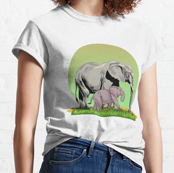 Unisex Elephant Geometric Design T-Shirt Bright Bold Elephants Animals Tee