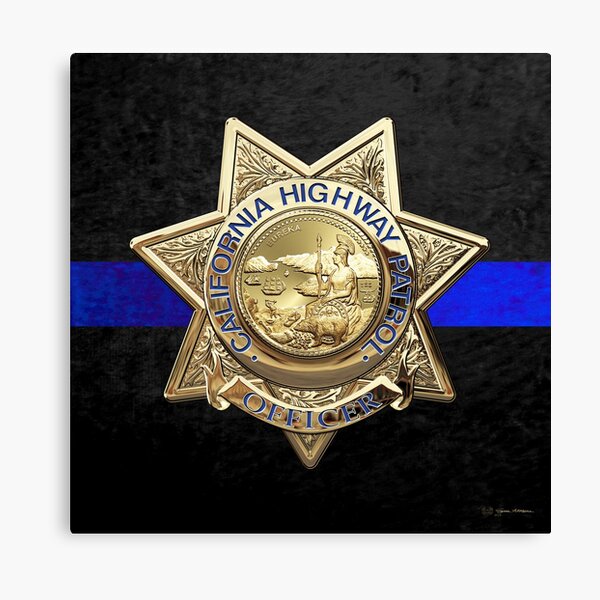 Item preview, California Highway Patrol - CHP Officer Badge - The Thin Blue Line Edition over Black Velvet designed and sold by Serge Averbukh Art Studio.