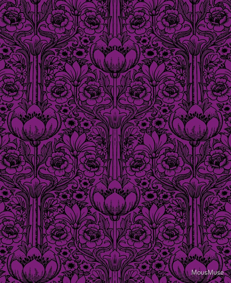 Purple and Black Victorian Wallpaper