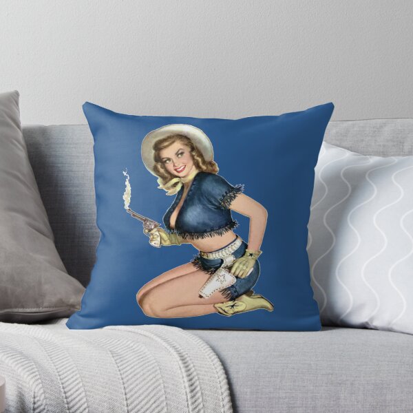 Cowgirl Pinup Throw Pillow