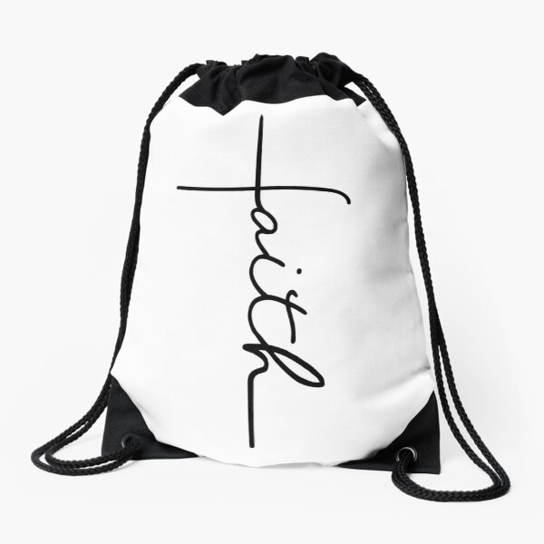Faith Cross Drawstring Bag