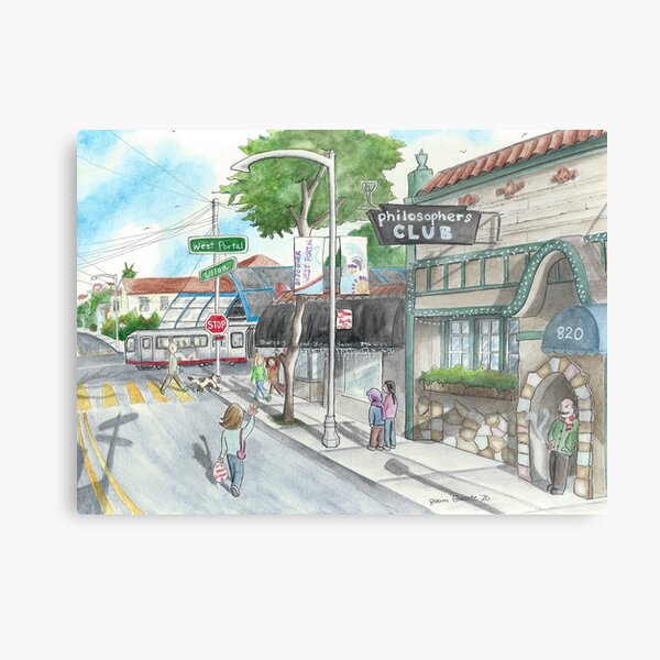 "Philosopher's Club" by Robin Galante Metal Print