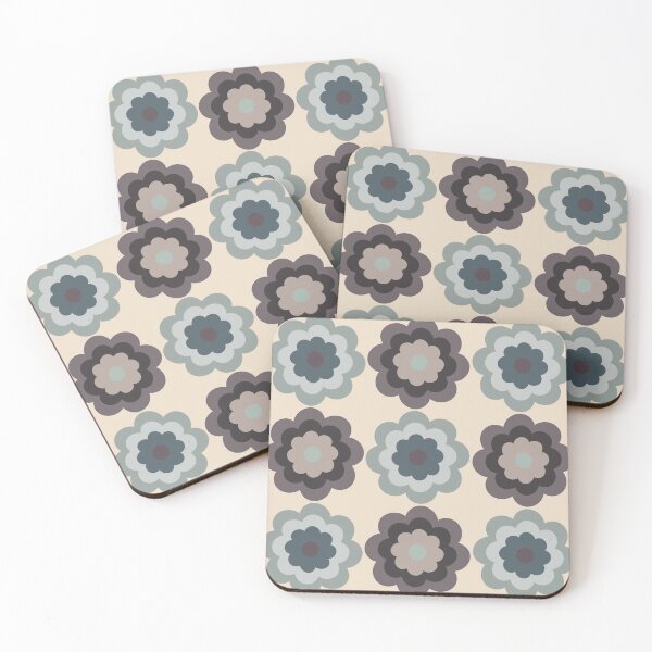 Item preview, Folk Art Flowers in dusty purple and blie designed and sold by cassandrafallon.