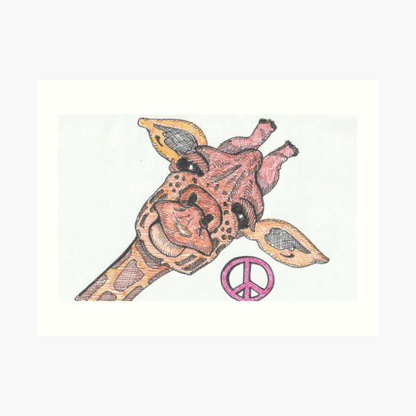 Peace, Love, and Giraffe Art Print