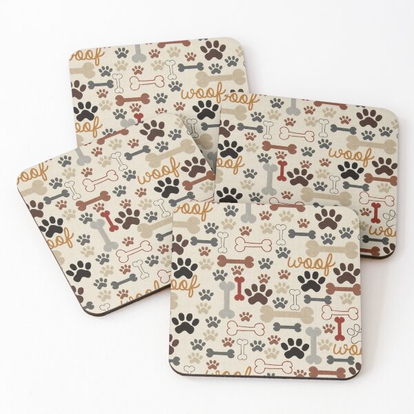 Item preview, Dog Bones and Paw Prints Pattern designed and sold by cabgodfrey.