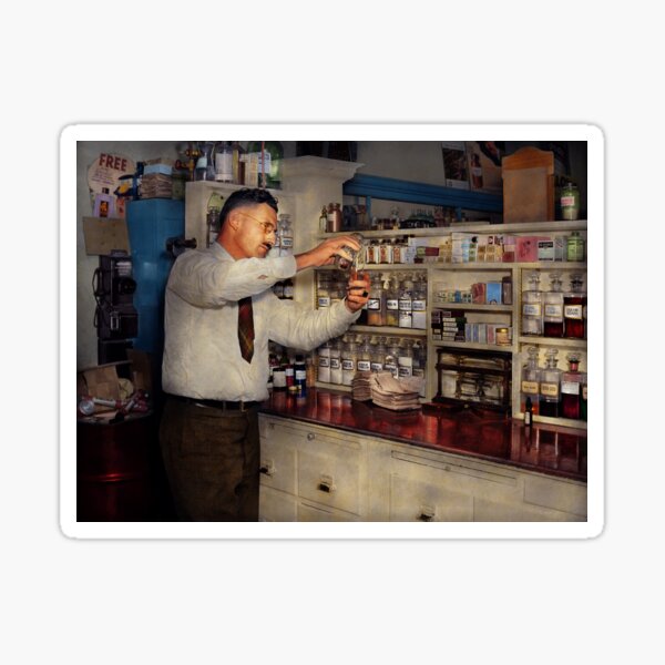 Pharmacist - An old fashioned pharmacy 1939 Sticker