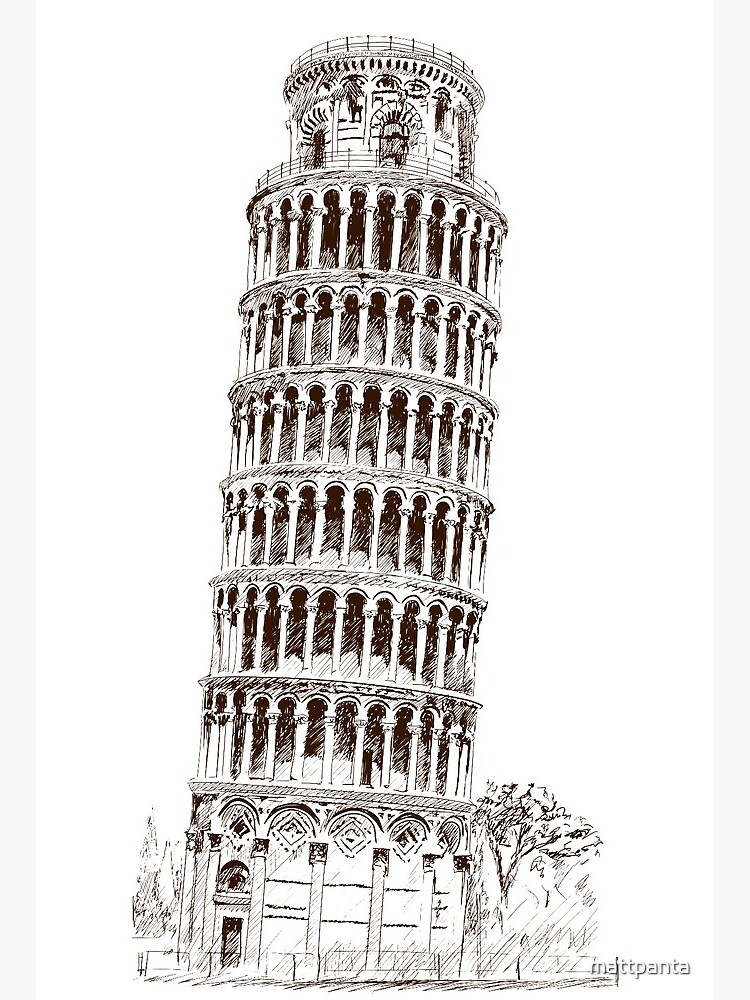 Hand Drawn Sketch of the Leaning Tower of Pisa Stock Illustration -  Illustration of italian, pisa: 54240431