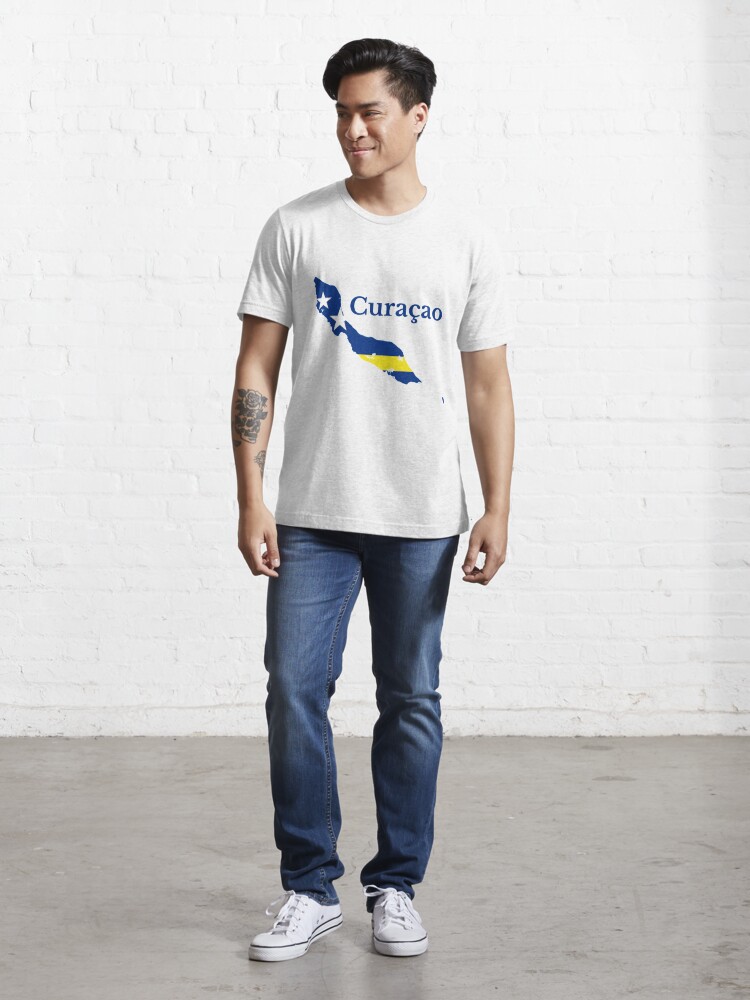 Curacao Island country flag map Essential T-Shirt for Sale by