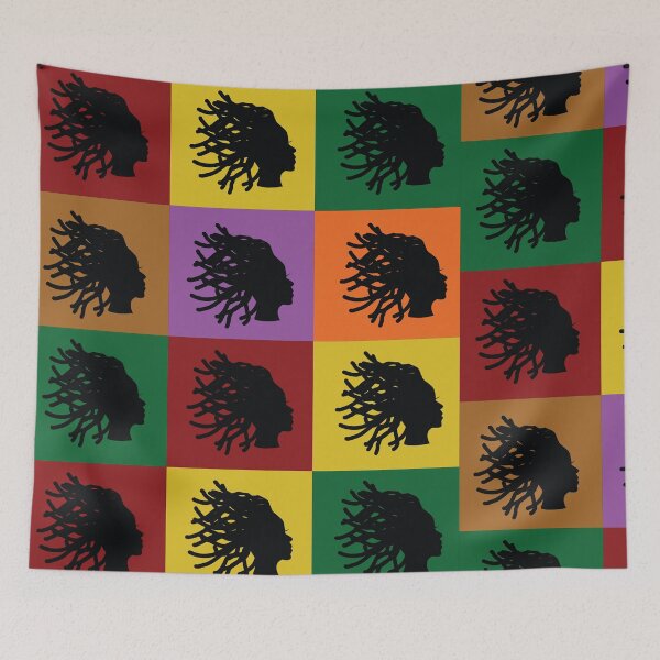 Aperçu de l'œuvre Locs Silhouette Dreadlocks Pattern créée et vendue par blackartmatters.