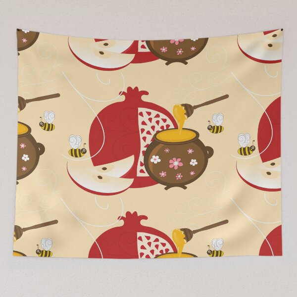 Item preview, Shanah Tovah Rosh Hashanah Jewish New Year Symbols Illustration designed and sold by EveStock.